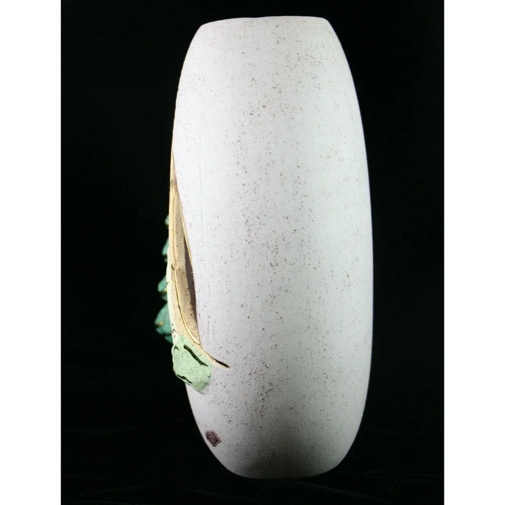 Desert Notions Southwestern Vase Tee Pee Cut Large Hand Painted 22K Gold Trim